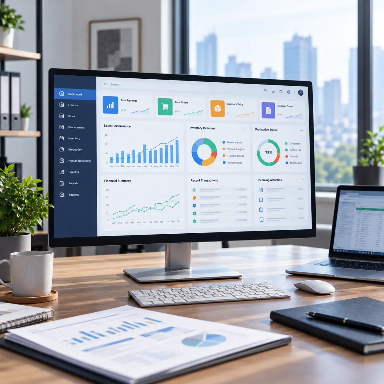 InvesQ ERP dashboard