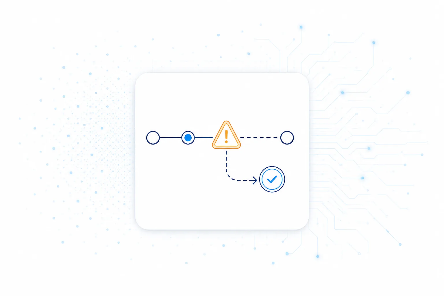 Exception workflow branching to human review
