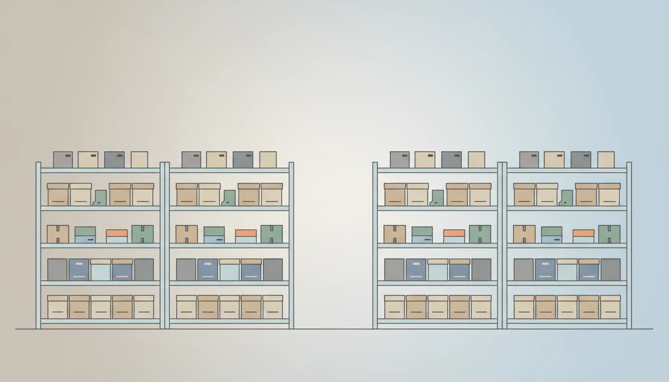 E-commerce warehouse and inventory illustration