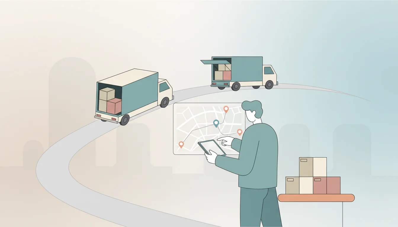 Logistics and delivery network illustration