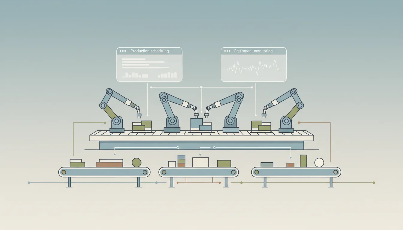 Manufacturing operations and production line illustration